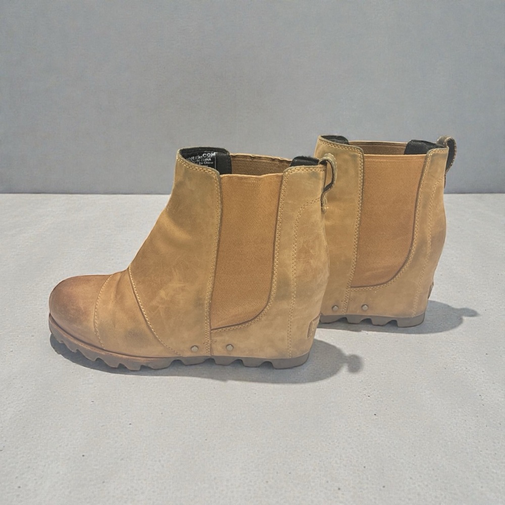 Sorel Tan Wedge Ankle Boots